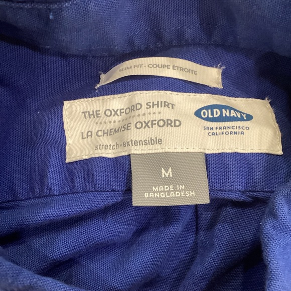 Old Navy royal blue long sleeve button down Oxford shirt | men’s M | slim fit - Picture 3 of 6